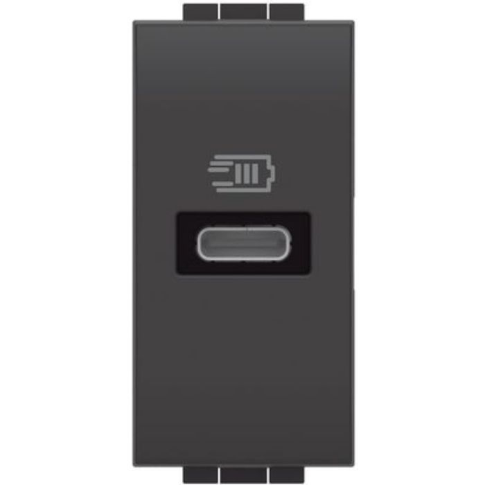 CARICATORE USB TIPO C 1 PORTA BTICINO LIVING ANTRACITE