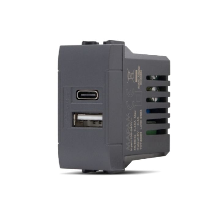 PRESA USB - USB C MAPAM ART COMPATIBILE PER LA SERIE LIVING INTERNATIONAL 