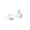 APPLIQUE LED IDEA LUX BIANCO DA PARETE 60CM 1 LUCE